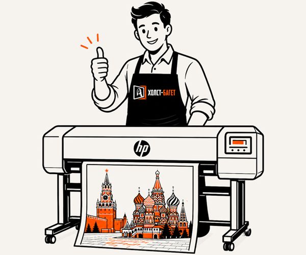 Печать изображения на широкоформатном принтере