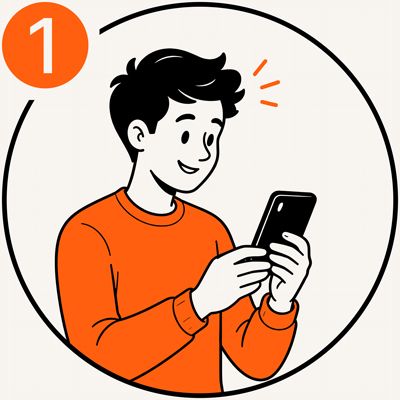 Иллюстрация оформления заказа с телефона